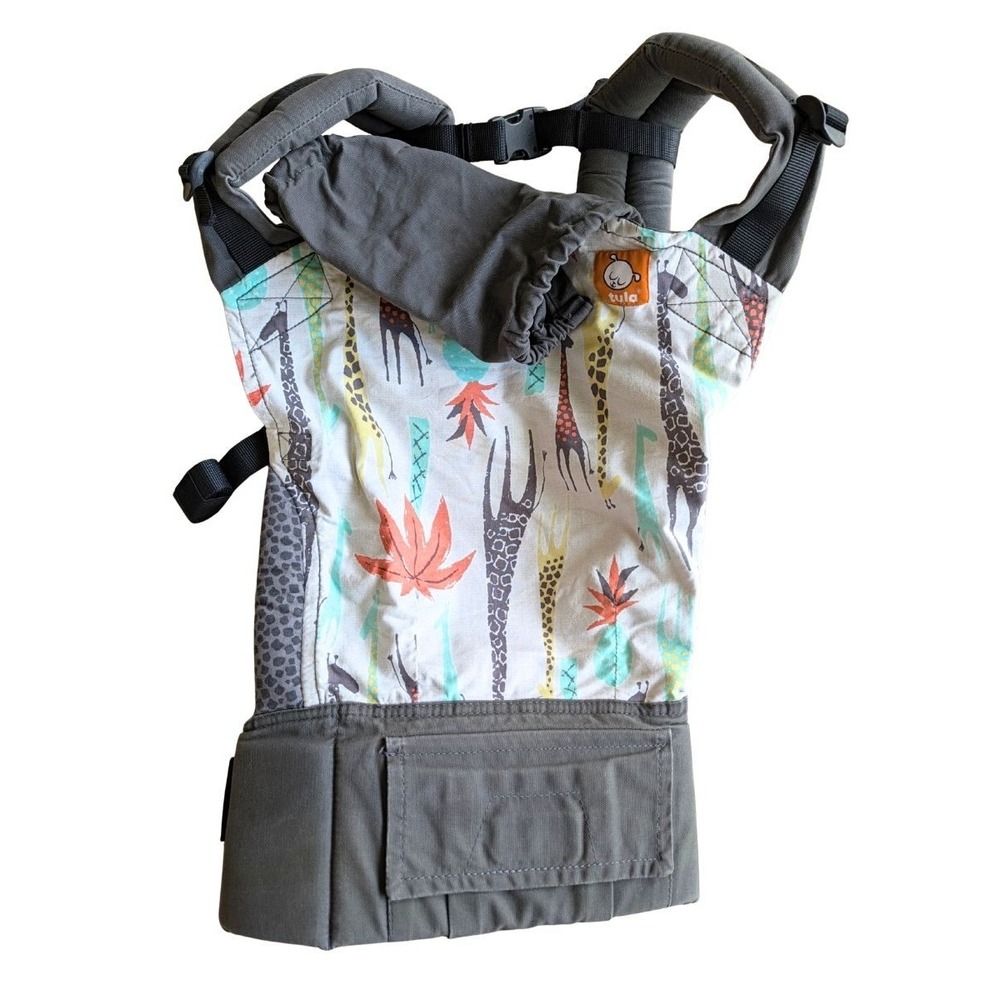 Baby Tula Standard Carrier Giraffe Print Gray Cotton 15-45 lb Soft Structured